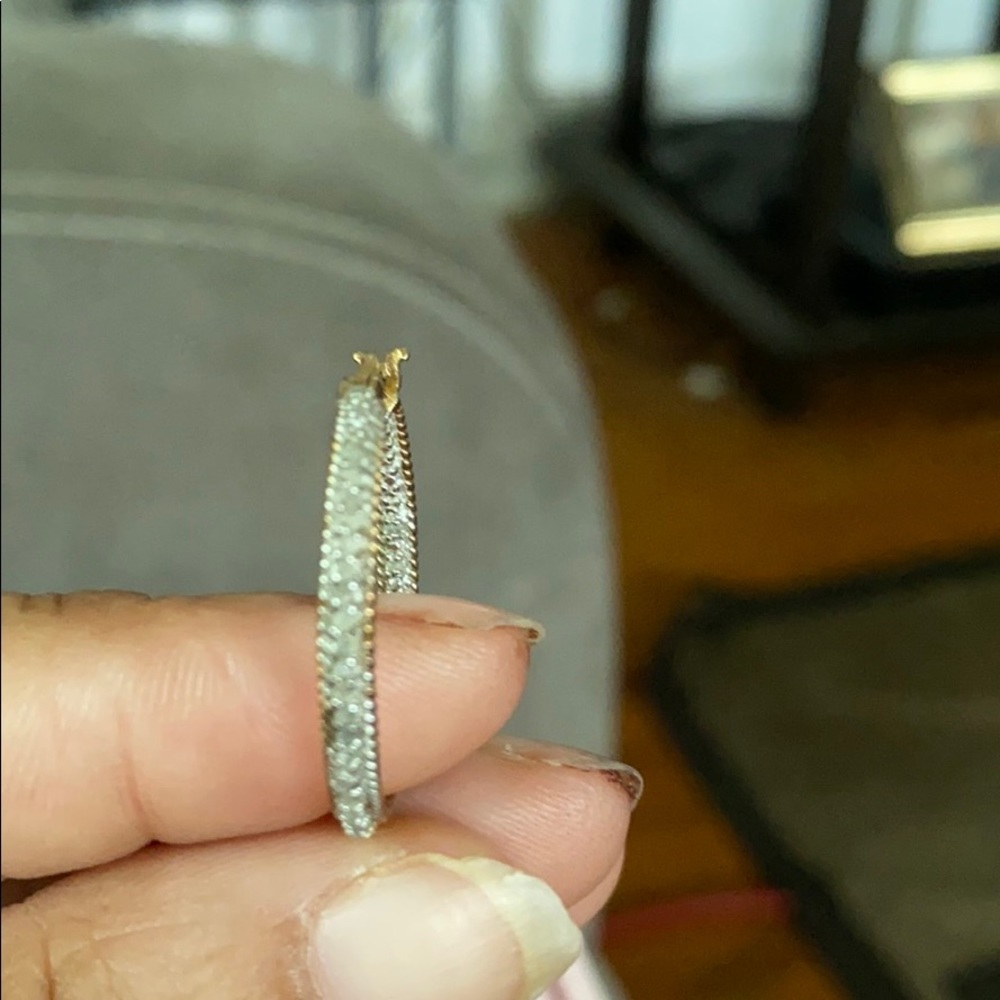 Diamond inside out hoops